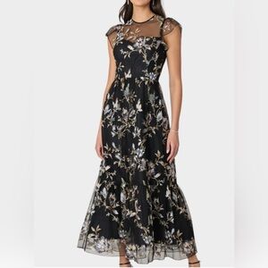 Shoshanna Josephina beaded Floral Organza Dress NWT